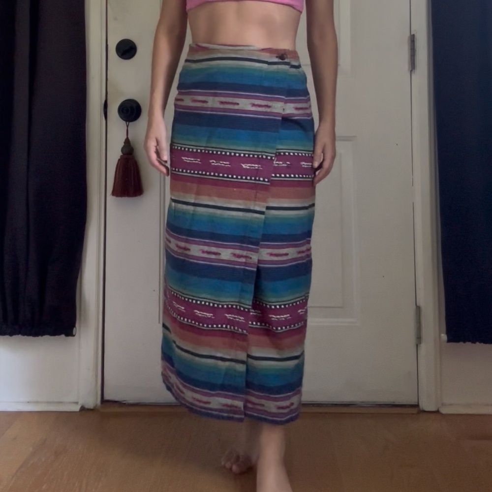 Vintage Southwestern Style Wrap Skirt - Picture 7 of 11